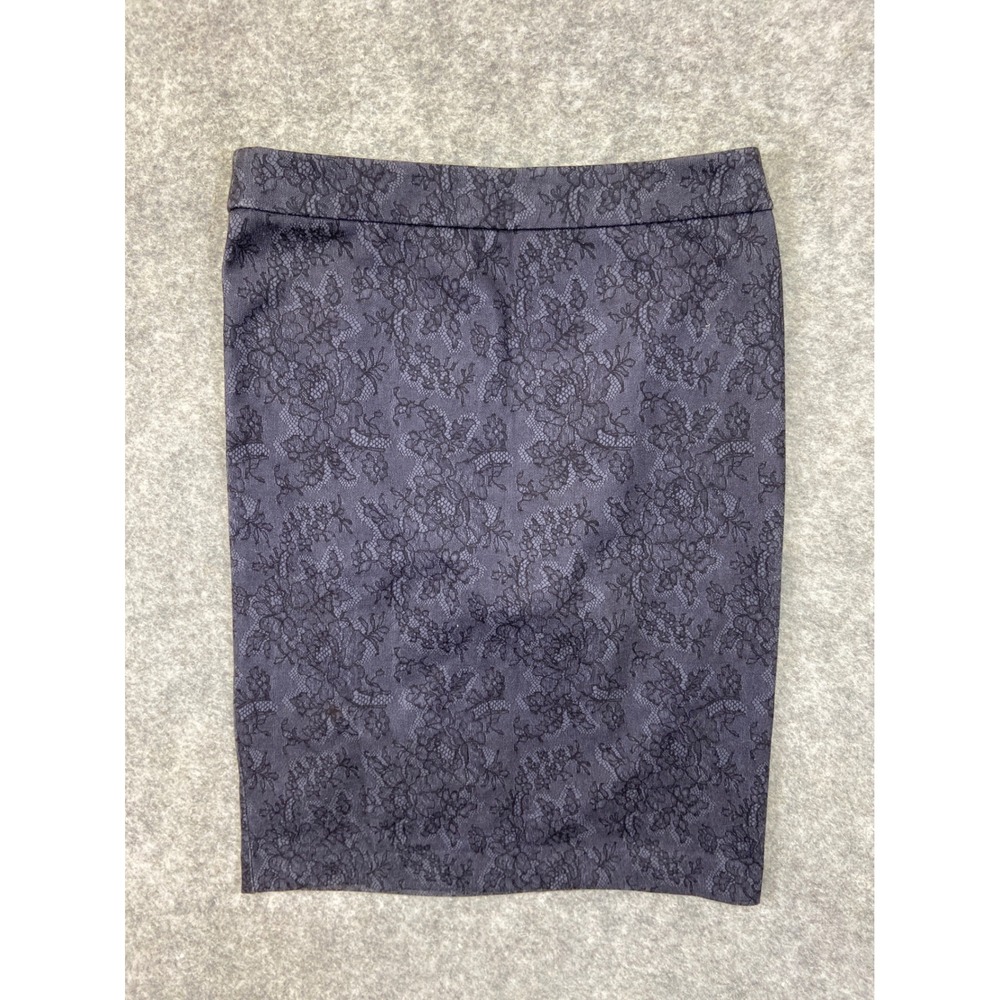 ELLE Lace Pencil Skirt Dark‎ Gray Knee Length Business Casual Size 2